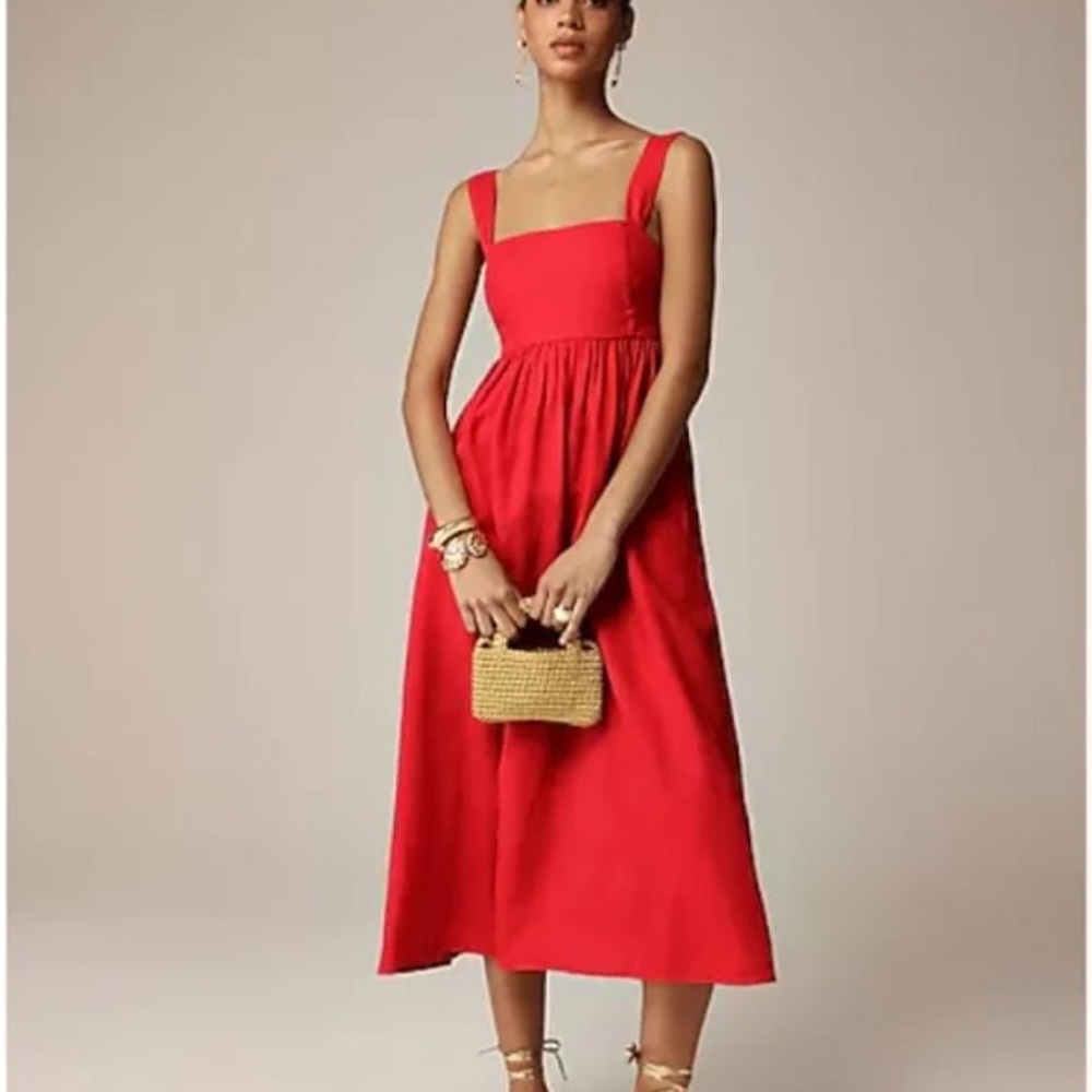 J. Crew Vibrant Red Backless Dress
